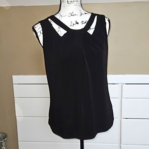 Nine West Sleeveless Blouse, Stylish Design, large, black
